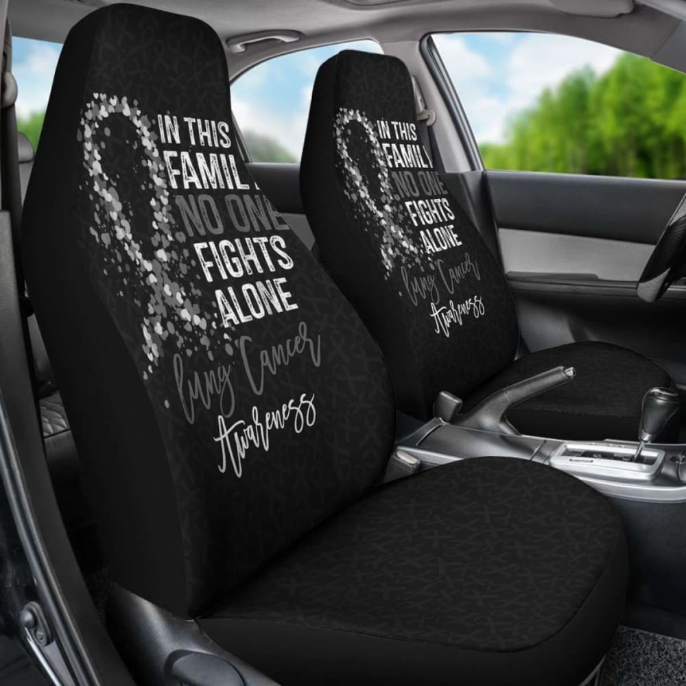 Lung Cancer No One Fights Alone Car Seat Covers 210101 - YourCarButBetter