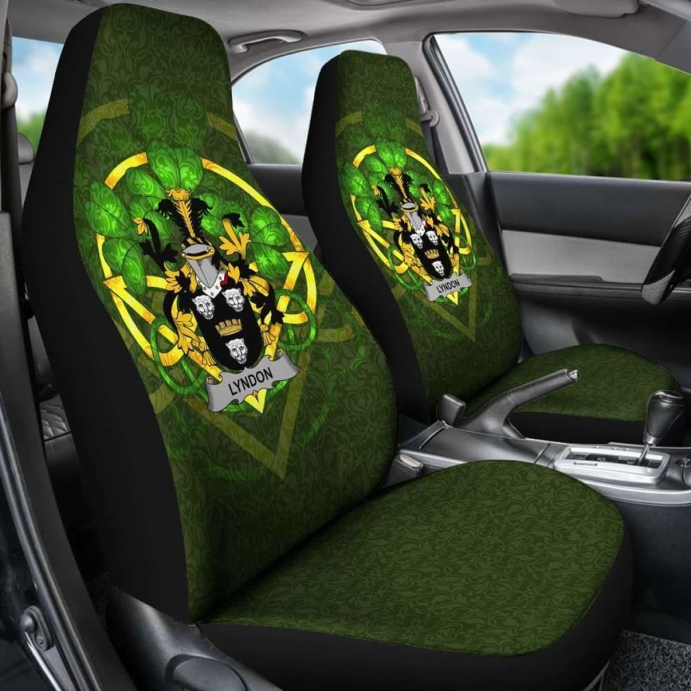 Lyndon Or Gindon Ireland Car Seat Cover Celtic Shamrock (Set Of Two) 154230 - YourCarButBetter