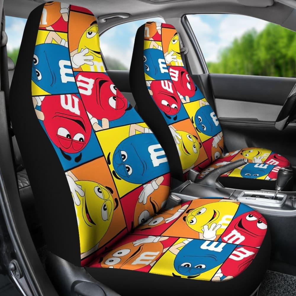 M & M Chocolate Coloring Car Seat Covers 094201 - YourCarButBetter