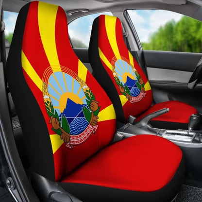 Macedonia Flag Car Seat Cover Coat Of Arms Amazing 105905 - YourCarButBetter