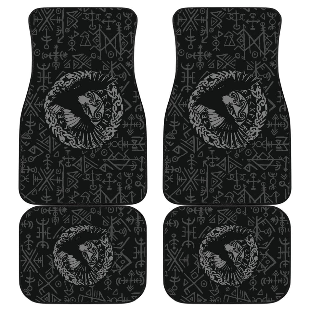Magical Viking Odin Raven Rune Symbols Car Floor Mats 212802 - YourCarButBetter