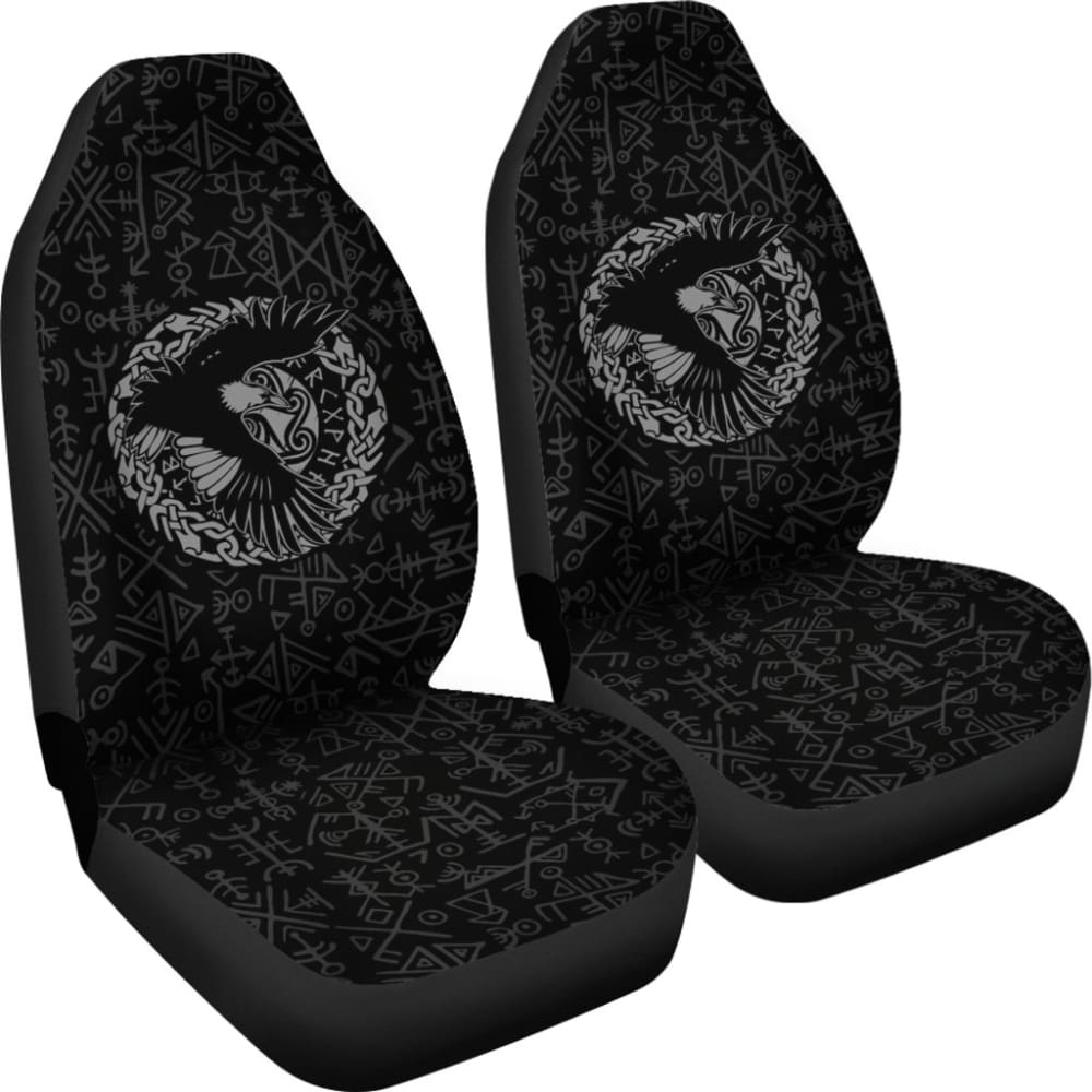 Magical Viking Odin Raven Rune Symbols Car Seat Covers 212802 - YourCarButBetter