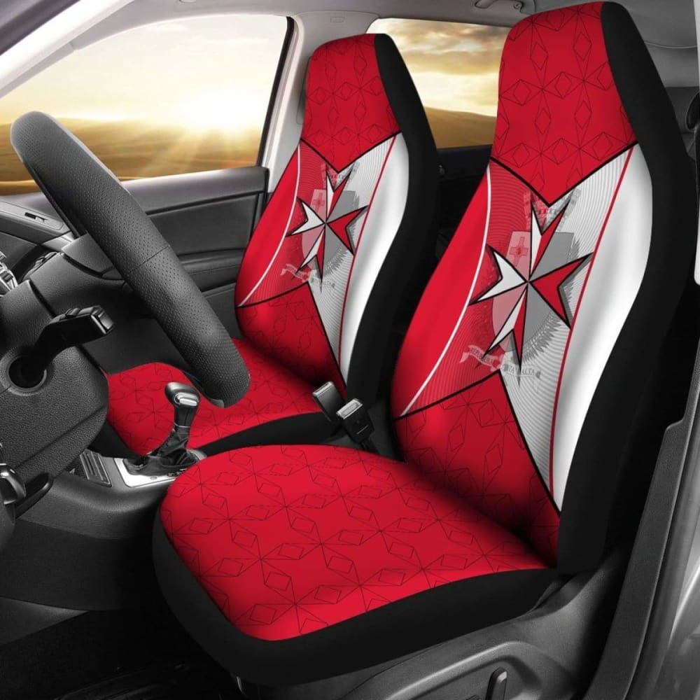 Malta Car Seat Covers - Maltese Cross With Flag Color - 160905