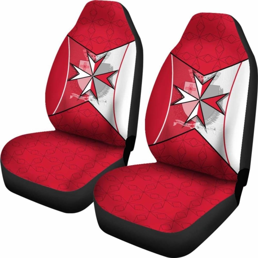 Malta Car Seat Covers - Maltese Cross With Flag Color - 160905