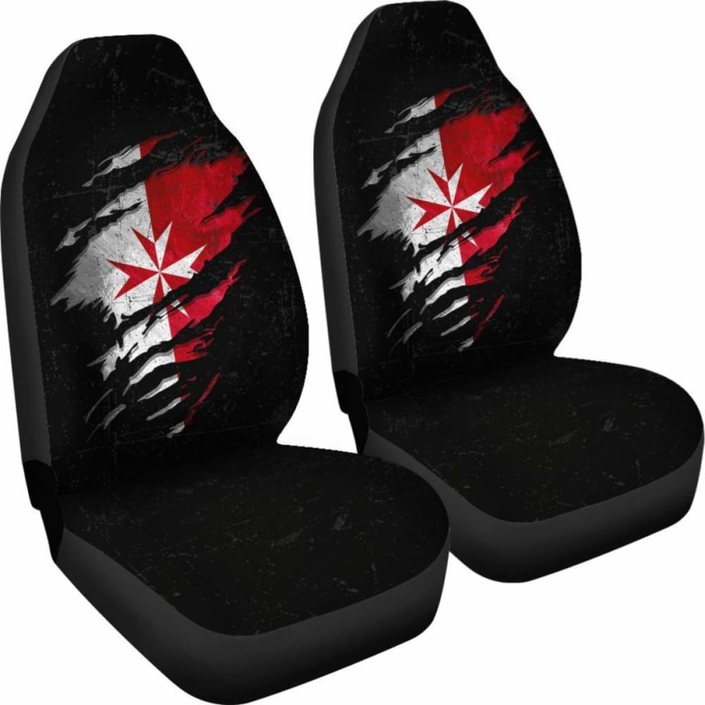 Malta In Me Car Seat Covers - Special Grunge Style (Set Of Two) 232125 - YourCarButBetter