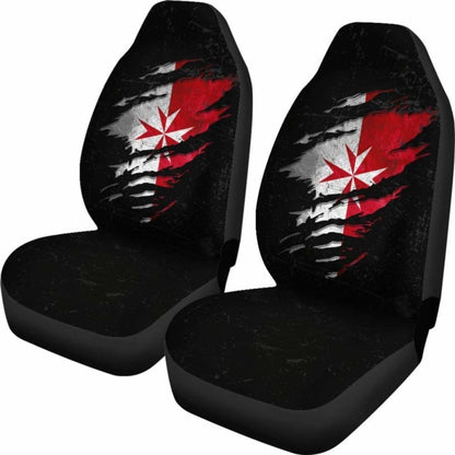 Malta In Me Car Seat Covers - Special Grunge Style (Set Of Two) 232125 - YourCarButBetter