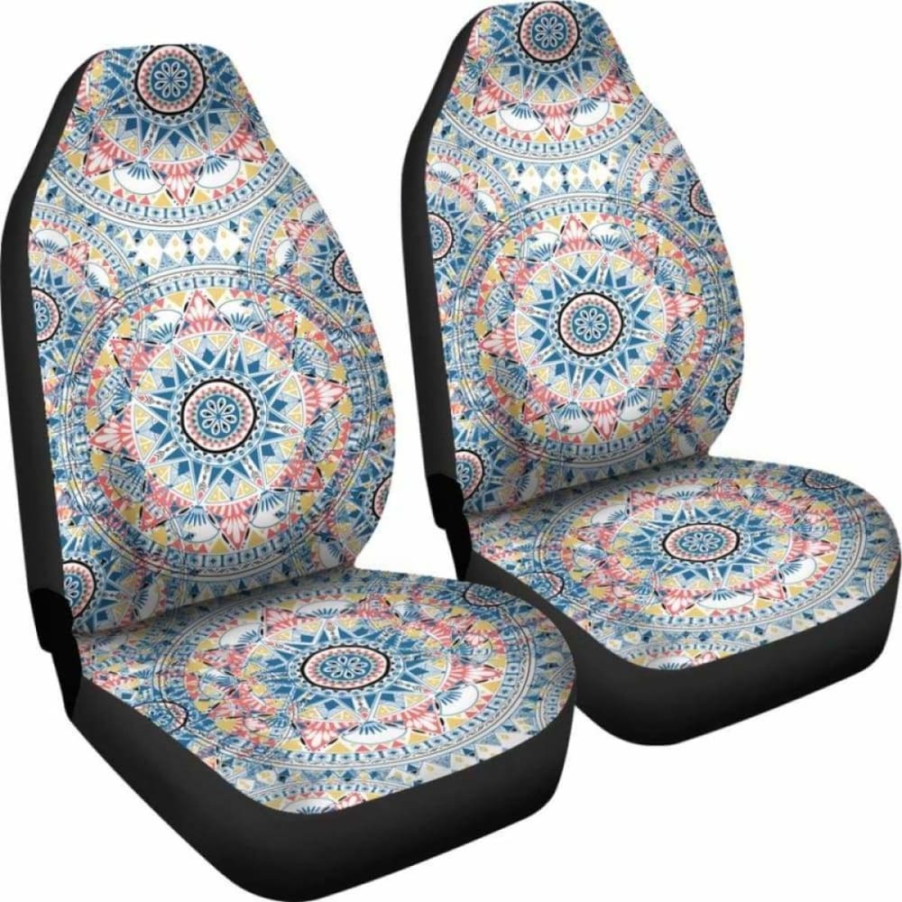 Mandala Blue Red Car Seat Covers 105905 - YourCarButBetter