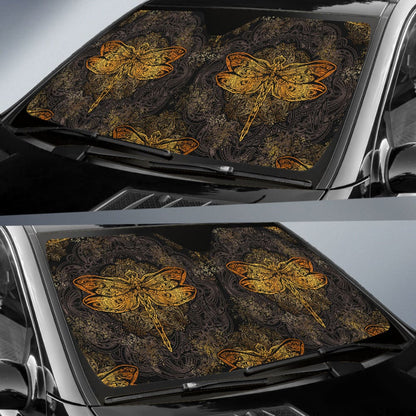 Mandala Dragonfly Print Car Auto Sun Shades 213003 - YourCarButBetter