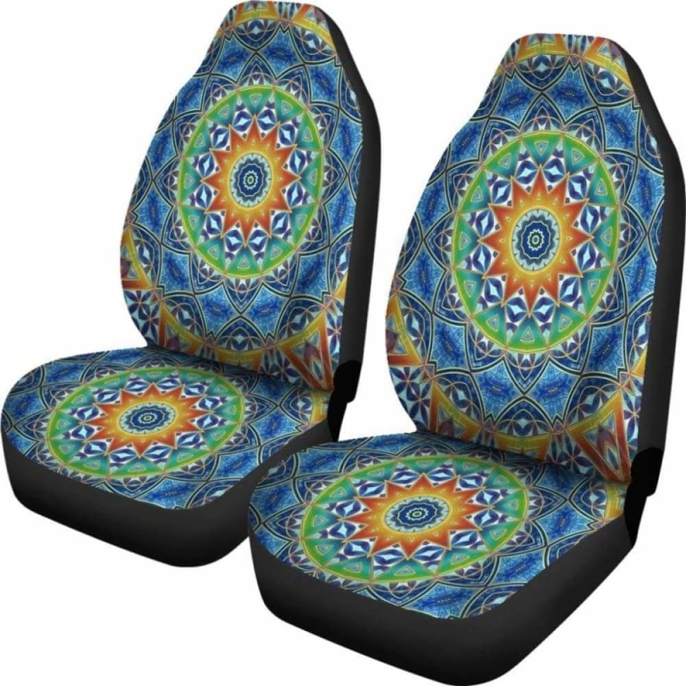 Mandala Light Blue Car Seat Covers 105905 - YourCarButBetter