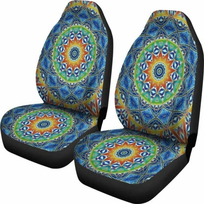 Mandala Light Blue Car Seat Covers 105905 - YourCarButBetter