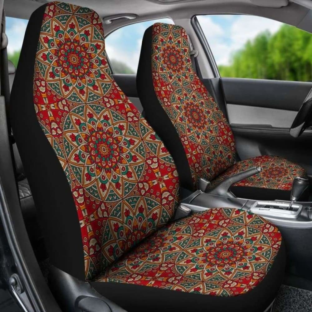 Mandala Red Car Seat Covers 105905 - YourCarButBetter