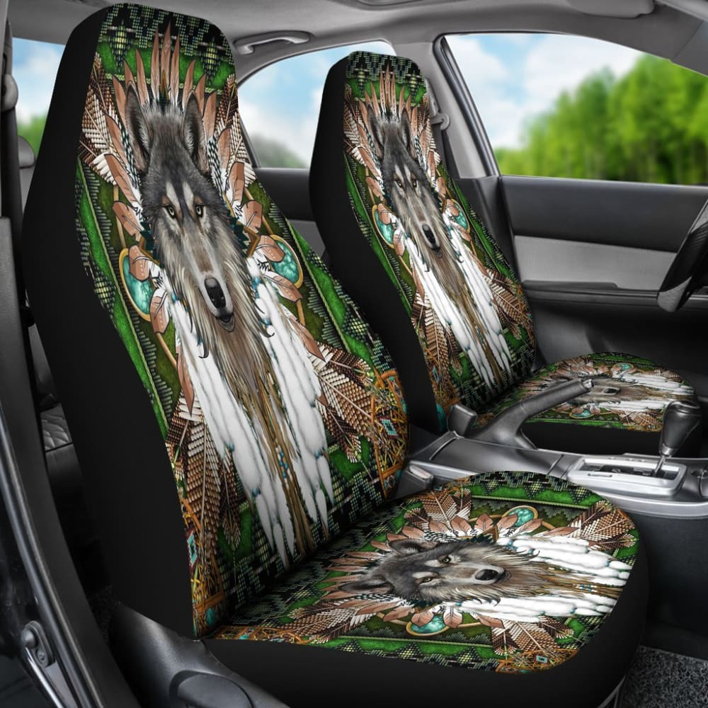 Mandala Wolf Native Car Seat Cover 093223 - YourCarButBetter