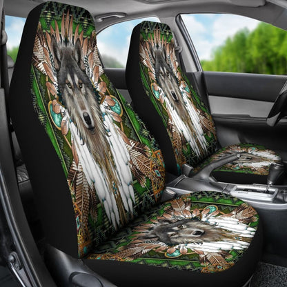 Mandala Wolf Native Car Seat Cover 093223 - YourCarButBetter