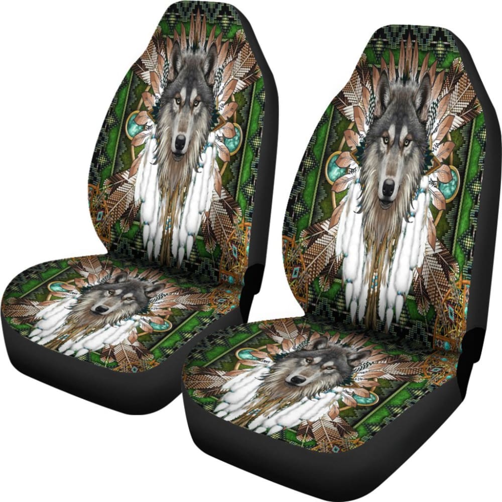 Mandala Wolf Native Car Seat Cover 093223 - YourCarButBetter