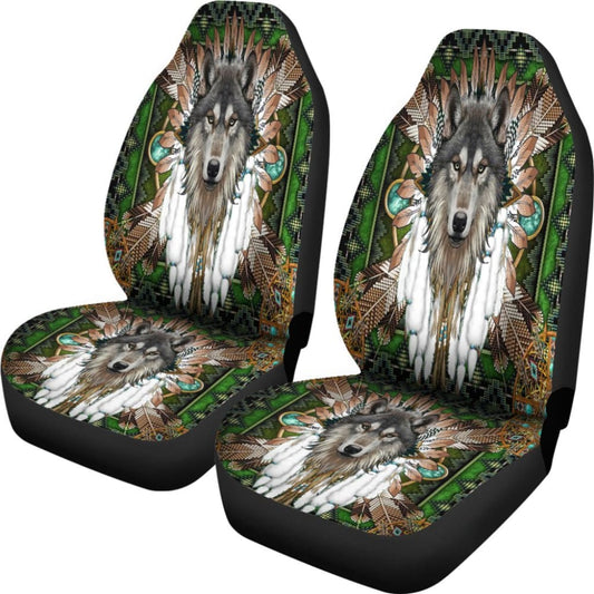 Mandala Wolf Native Car Seat Cover 093223 - YourCarButBetter