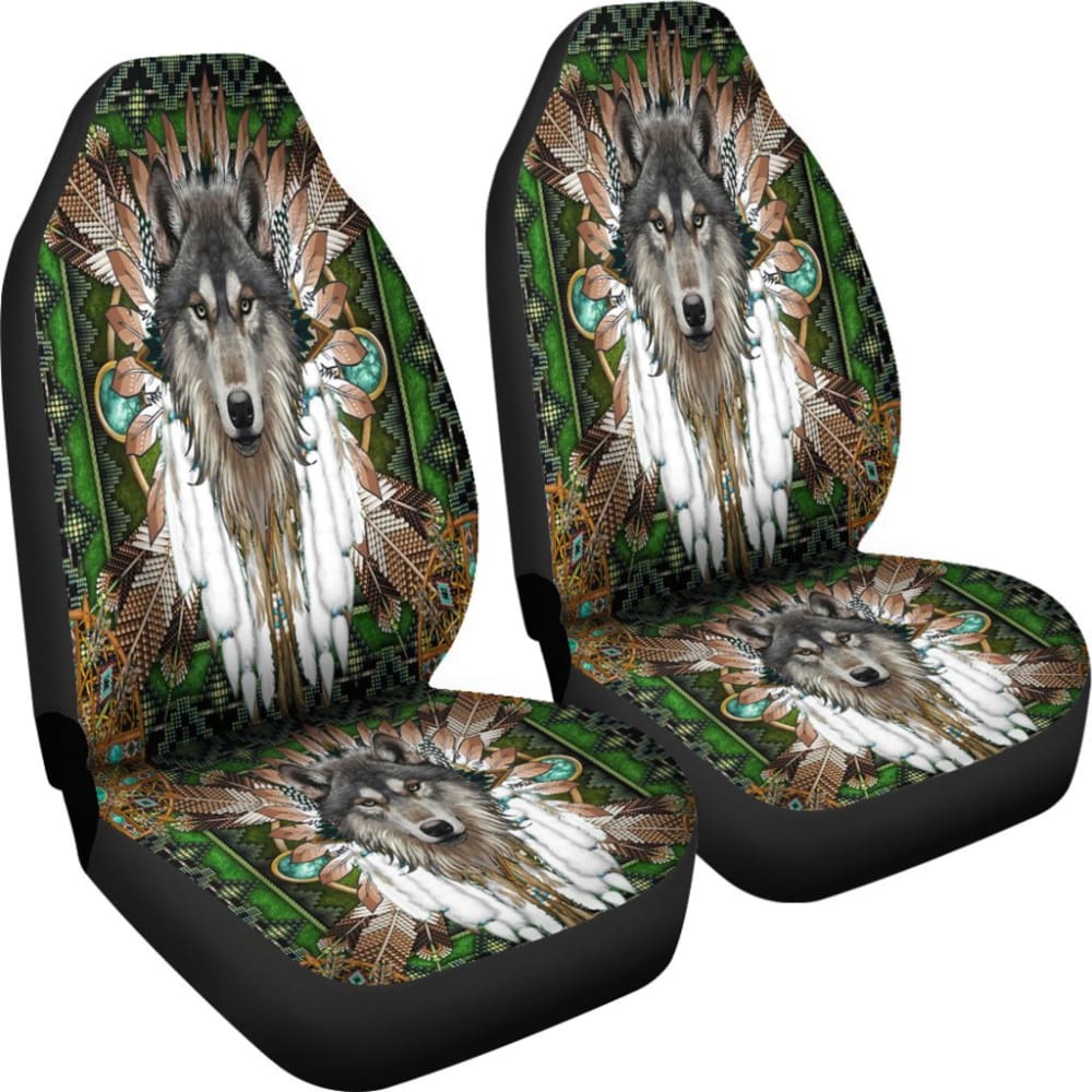 Mandala Wolf Native Car Seat Cover 093223 - YourCarButBetter