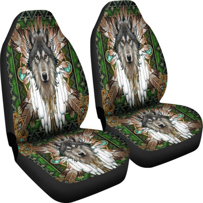 Mandala Wolf Native Car Seat Cover 093223 - YourCarButBetter