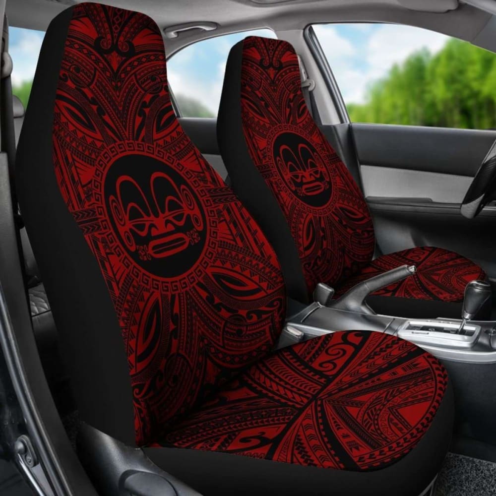 Marquesas Islands Car Seat Cover - Marquesas Islands Coat Of Arms Polynesian Red Black 105905 - YourCarButBetter