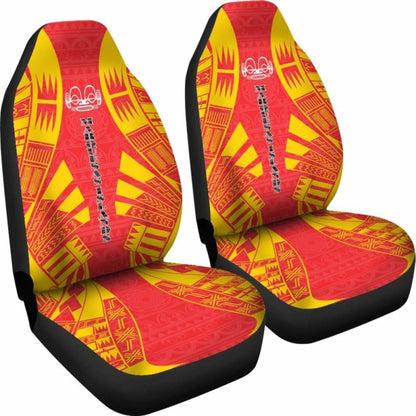 Marquesas Islands Car Seat Covers - Marquesas Islands Tiki Face Polynesian Tattoo Flag - 9 174914 - YourCarButBetter