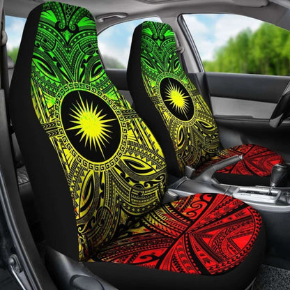 Marshall Islands Car Seat Cover - Marshall Islands Coat Of Arms Polynesian Reggae Style 105905 - YourCarButBetter