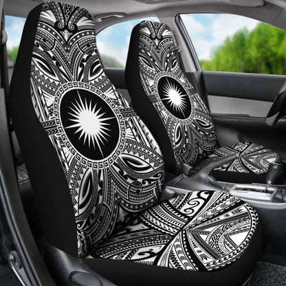 Marshall Islands Car Seat Cover - Marshall Islands Coat Of Arms Polynesian White Black 105905 - YourCarButBetter