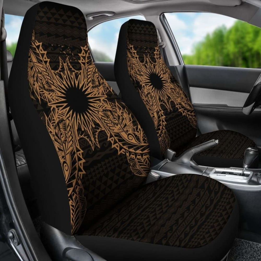 Marshall Islands Car Seat Cover - Marshall Islands Flag Map Gold - 105905 - YourCarButBetter