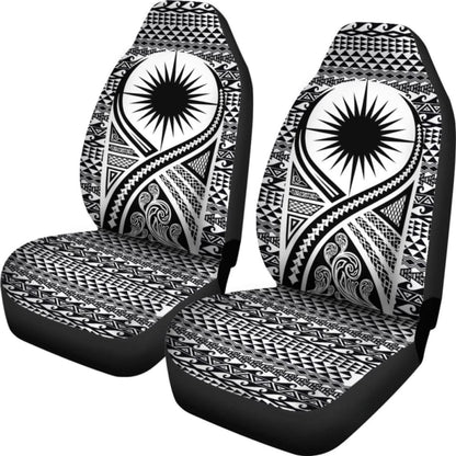 Marshall Islands Car Seat Cover - Marshall Islands Flag Polynesian Tattoo Black - 9 174914 - YourCarButBetter