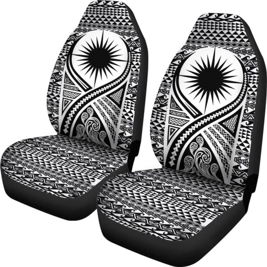 Marshall Islands Car Seat Cover - Marshall Islands Flag Polynesian Tattoo Black - 9 174914 - YourCarButBetter