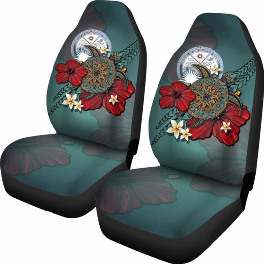 Marshall Islands Car Seat Covers Blue Turtle Tribal Amazing 091114 - YourCarButBetter