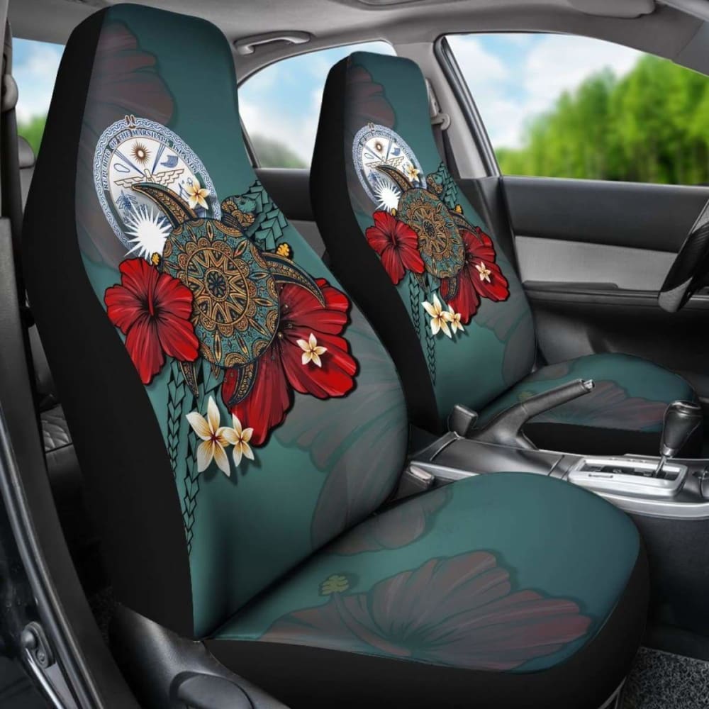 Marshall Islands Car Seat Covers Blue Turtle Tribal Amazing 091114 - YourCarButBetter