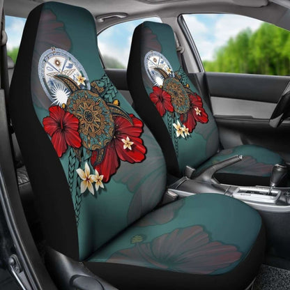 Marshall Islands Car Seat Covers Blue Turtle Tribal Amazing 091114 - YourCarButBetter