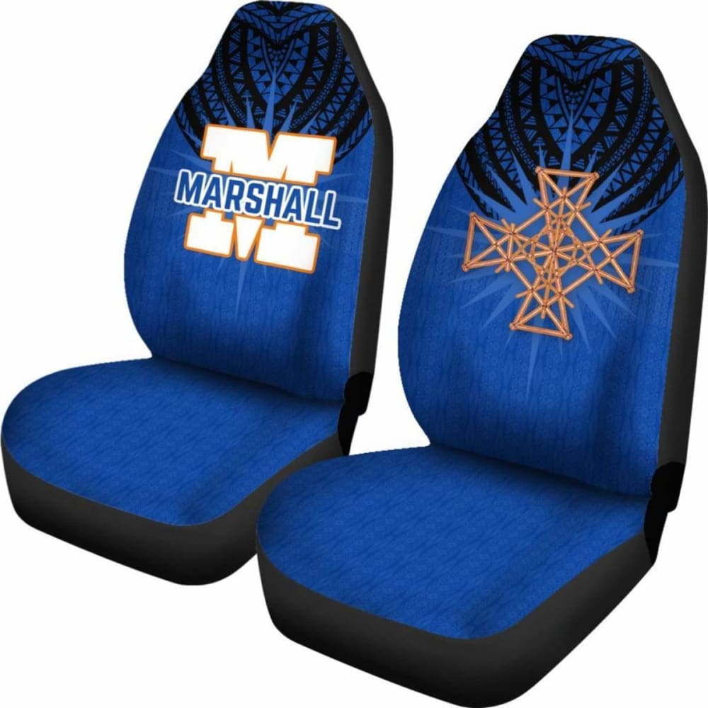 Marshall Islands Car Seat Covers - Marshall Islands Coat Of Arms Stick Chart Style - 105905 - YourCarButBetter