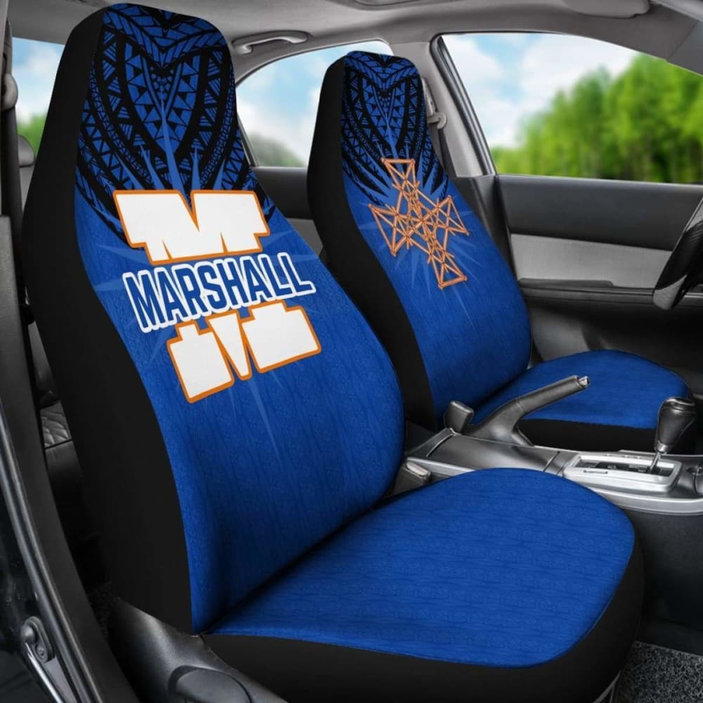 Marshall Islands Car Seat Covers - Marshall Islands Coat Of Arms Stick Chart Style - 105905 - YourCarButBetter