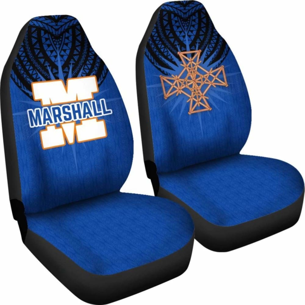 Marshall Islands Car Seat Covers - Marshall Islands Coat Of Arms Stick Chart Style - 105905 - YourCarButBetter
