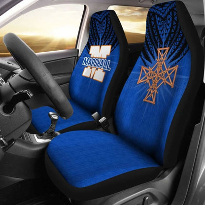 Marshall Islands Car Seat Covers - Marshall Islands Coat Of Arms Stick Chart Style - 105905 - YourCarButBetter