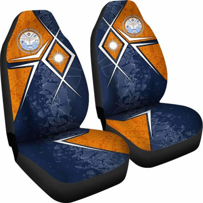 Marshall Islands Car Seat Covers - Marshall Islands Flag With Polynesian Patterns - 105905 - YourCarButBetter
