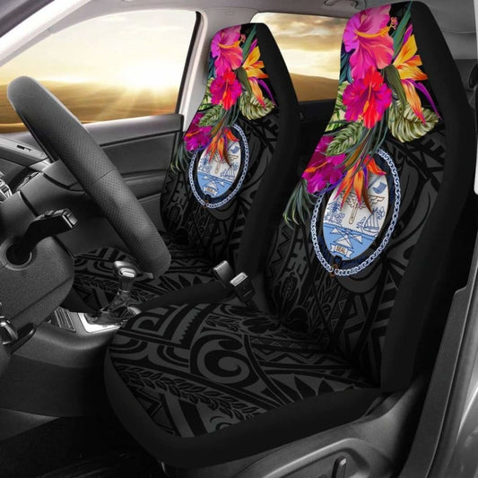 Marshall Islands Car Seat Covers - Hibiscus Polynesian Pattern - 232125 - YourCarButBetter