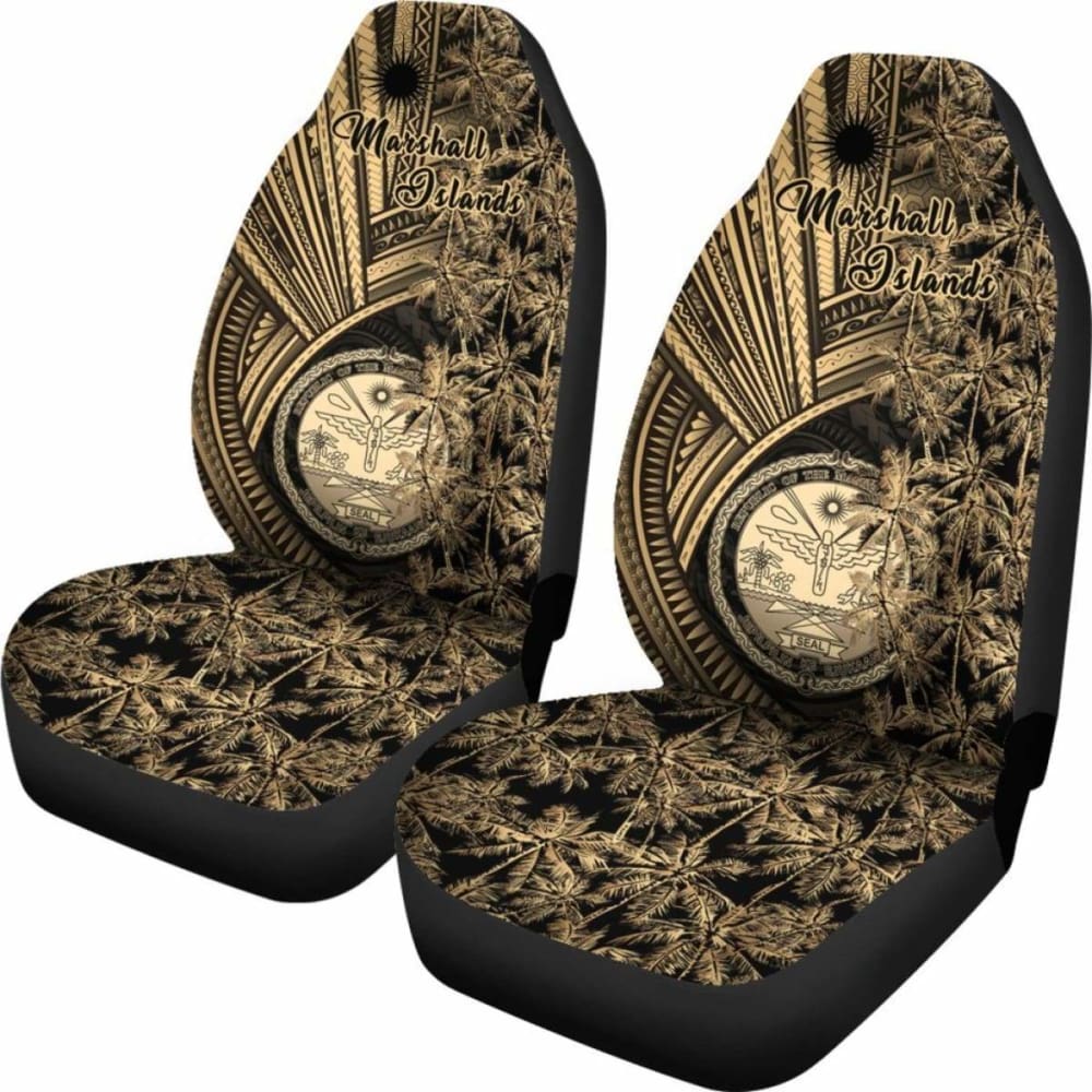 Marshall Islands Car Seat Covers Polynesian With Coconut Tree 105905 - YourCarButBetter