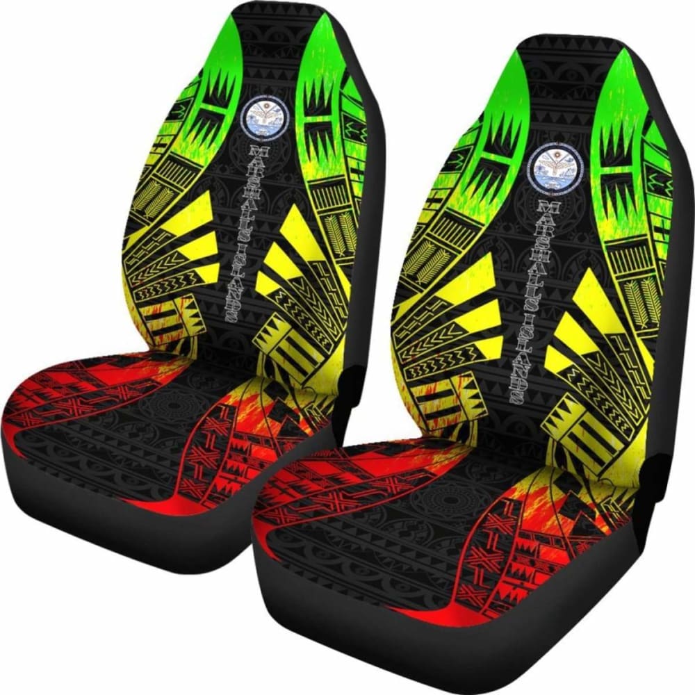Marshall Islands Car Seat Covers - Marshall Islands Seal Polynesian Tattoo Reggae - 9 174914 - YourCarButBetter