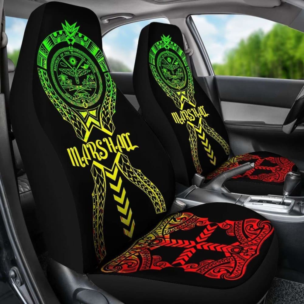Marshall Islands Car Seat Covers - Marshall Islands Seal Polynesian Tribal Reggae - 105905 - YourCarButBetter