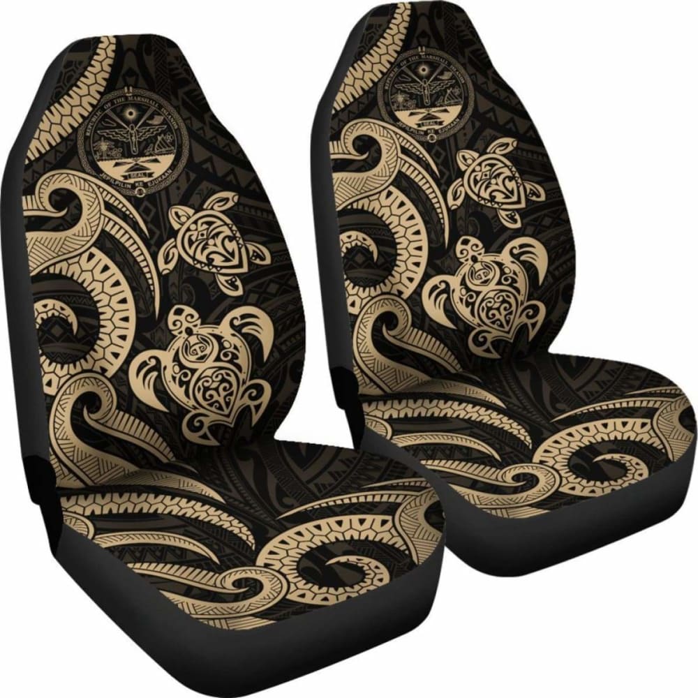 Marshall Islands Car Seat Covers - Tentacle Turtle Gold - 091114 - YourCarButBetter