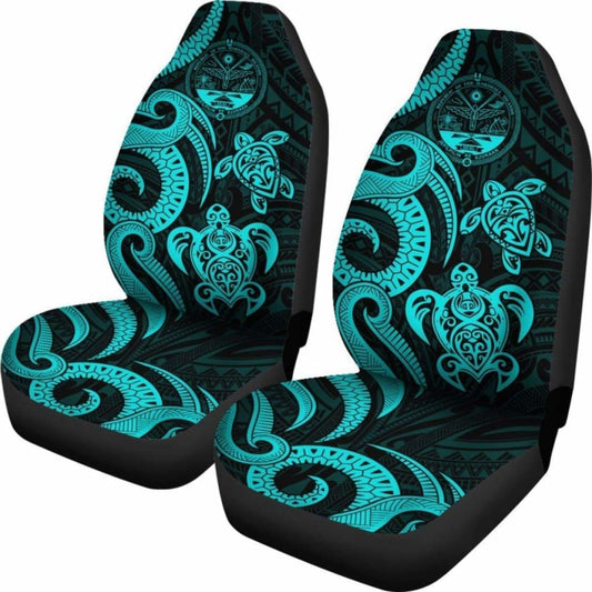 Marshall Islands Car Seat Covers - Tentacle Turtle Turquoise - 091114 - YourCarButBetter