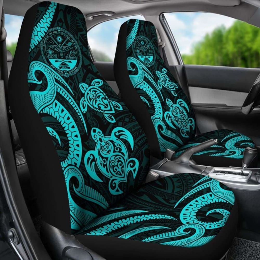 Marshall Islands Car Seat Covers - Tentacle Turtle Turquoise - 091114 - YourCarButBetter