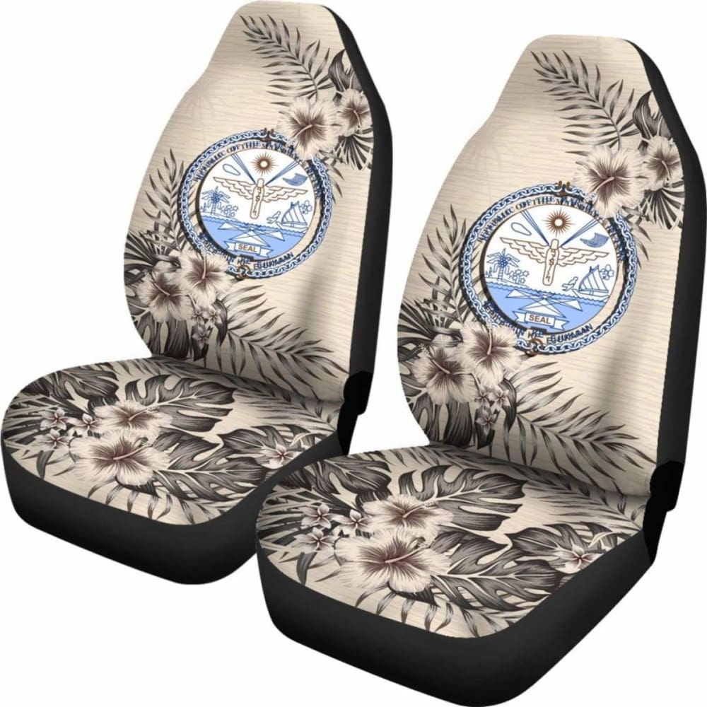 Marshall Islands Car Seat Covers The Beige Hibiscus (Set Of Two) 7 232125 - YourCarButBetter