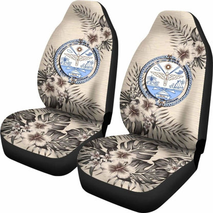 Marshall Islands Car Seat Covers The Beige Hibiscus (Set Of Two) 7 232125 - YourCarButBetter