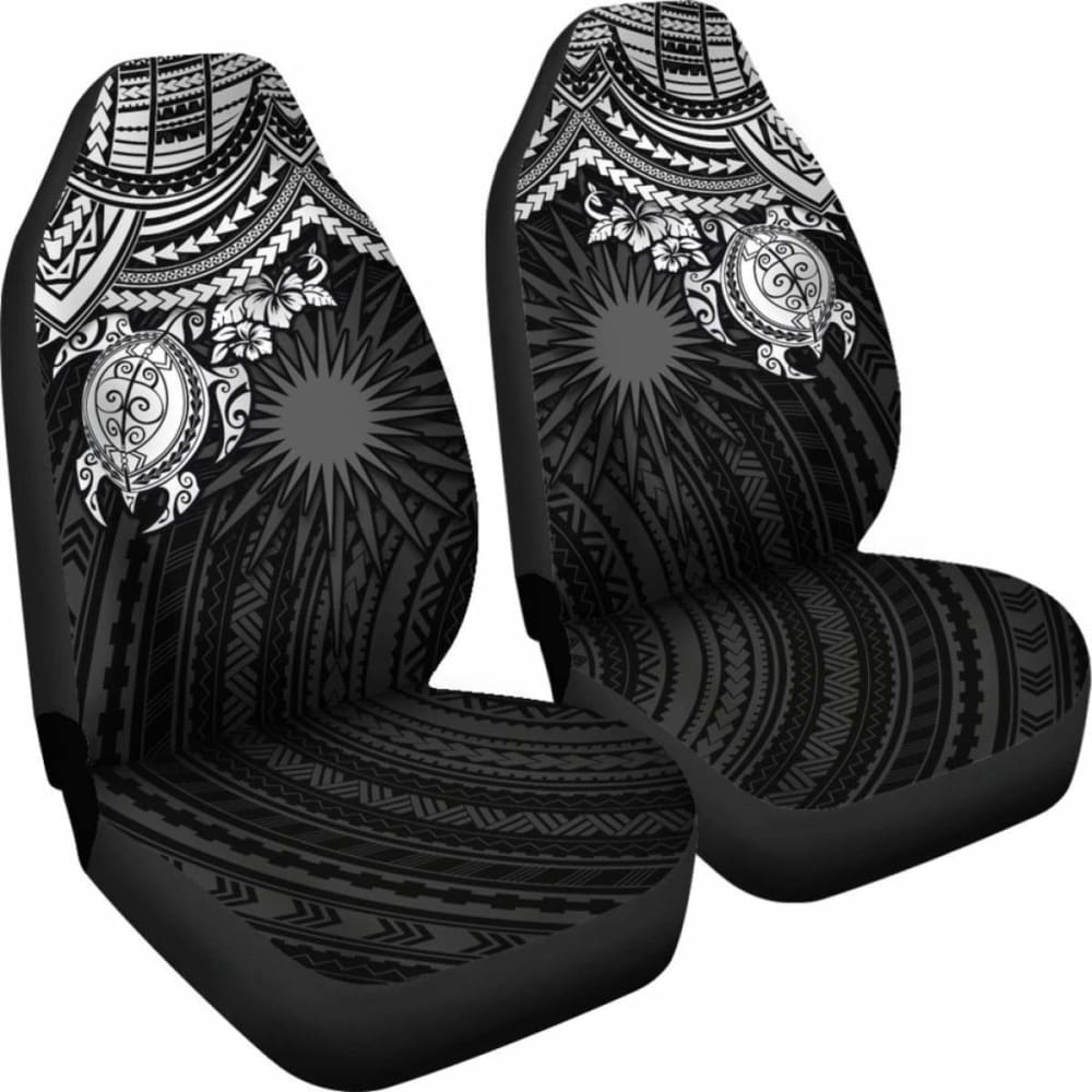 Marshall Islands Polynesian Car Seat Covers - White Turtle - Amazing 091114 - YourCarButBetter