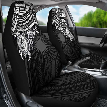 Marshall Islands Polynesian Car Seat Covers - White Turtle - Amazing 091114 - YourCarButBetter