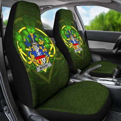 Mcevoy Or Mckelvey Ireland Car Seat Cover Celtic Shamrock (Set Of Two) 154230 - YourCarButBetter