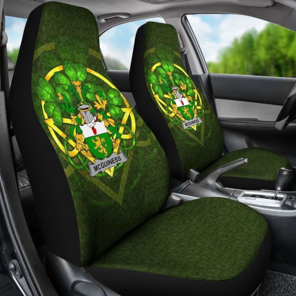 Mcguiness Or Mcgenis Ireland Car Seat Cover Celtic Shamrock (Set Of Two) 154230 - YourCarButBetter