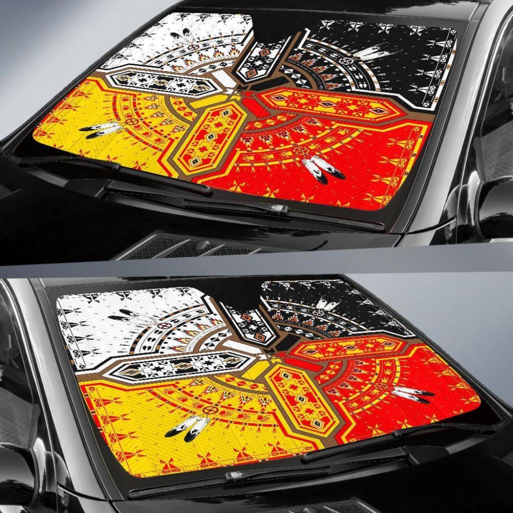 Medicine Wheels Native American Design Auto Sun Shades 093223 - YourCarButBetter